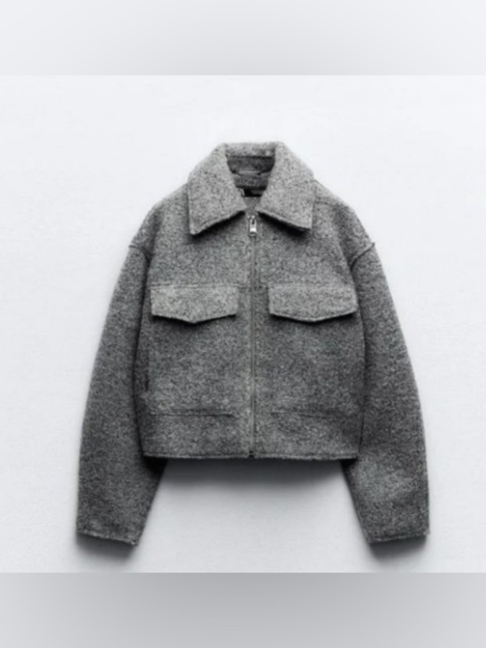 Zara Cropped Boucle Jacket